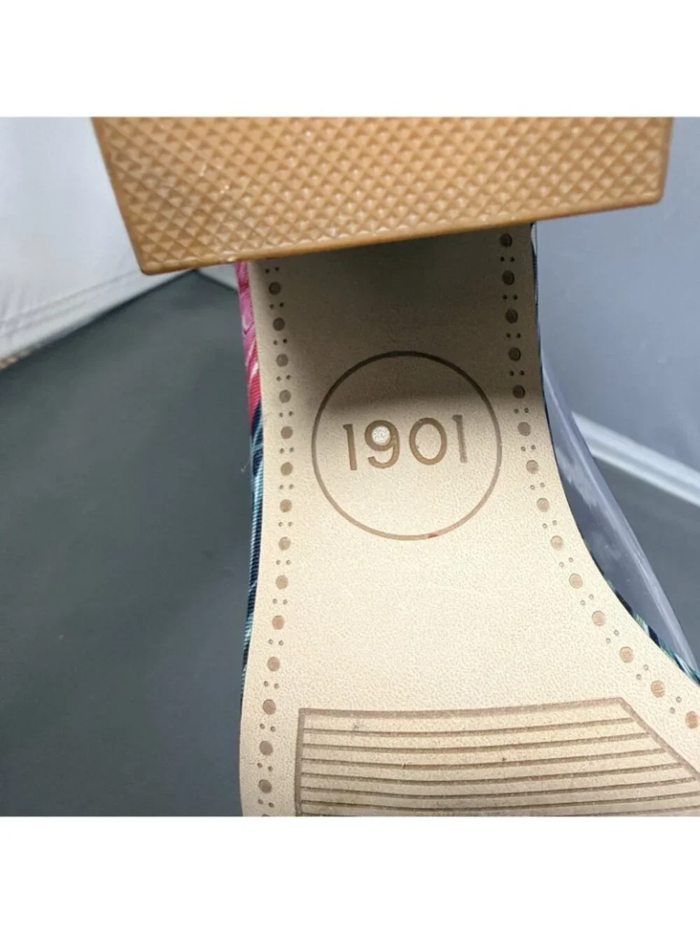 1901 Nordstrom Ellery Tropical Floral Block Heel Ankle Strap Sandals Size 7 - Picture 5 of 8